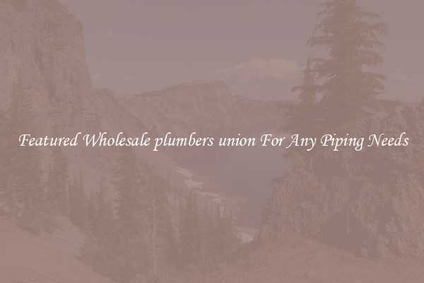 Featured Wholesale plumbers union For Any Piping Needs
