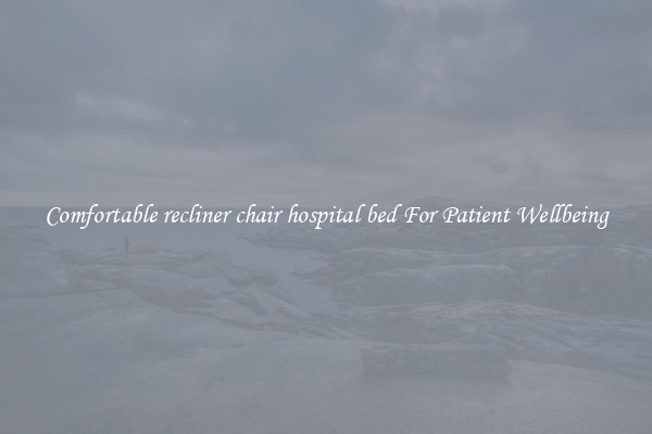 Comfortable recliner chair hospital bed For Patient Wellbeing