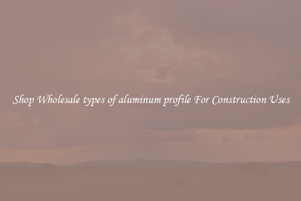 Shop Wholesale types of aluminum profile For Construction Uses