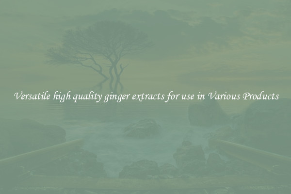 Versatile high quality ginger extracts for use in Various Products